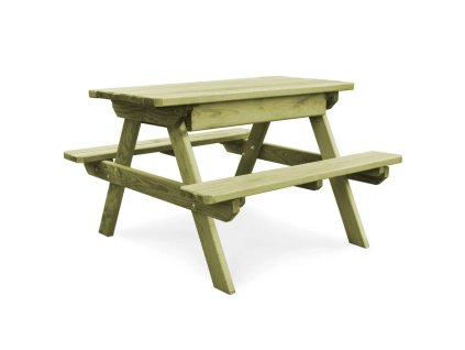 vidaXL Detský piknikový stôl+lavice 90x90x58cm, impregnovaná borovica