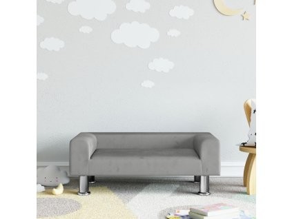 vidaXL Detská pohovka bledosivá 70x45x26,5 zamat