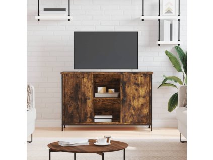 vidaXL TV skrinka dymový dub 100x35x65 cm kompozitné drevo