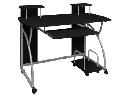 vidaXL Počítačový stôl čierny 110x52x88,5 cm spracované drevo