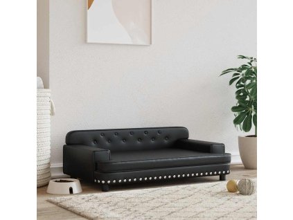 vidaXL Pelech pre psa čierny 90x53x30 cm umelá koža