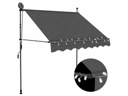 vidaXL Ručne zaťahovacia markíza s LED 100 cm, antracitová