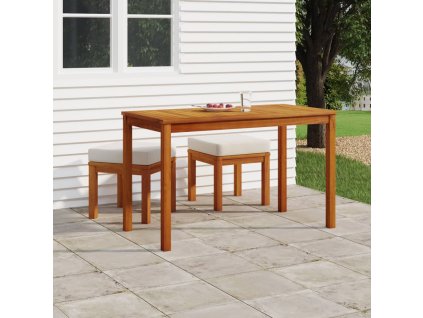 vidaXL 3-dielna záhradná jedálenská súprava s vankúšmi masívna akácia