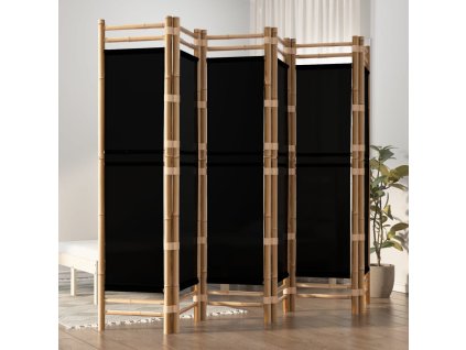 vidaXL Skladací 6-panelový paraván 240 cm bambus a plátno