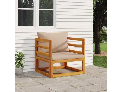 vidaXL Záhradná stolička a sivohnedé vankúše masívna akácia