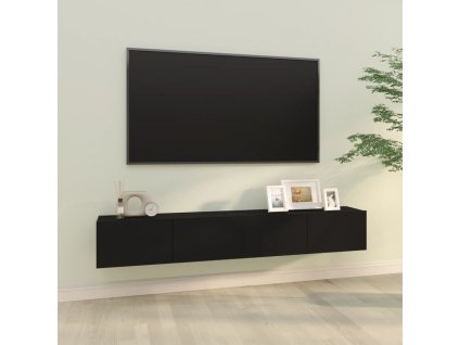 vidaXL Nástenné TV skrinky 2 ks čierne 100x30x30 cm kompozitné drevo