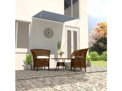vidaXL Zaťahovacia markíza 150x150 cm modro-biela