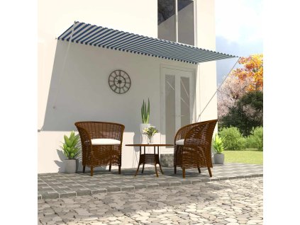 vidaXL Zaťahovacia markíza 300x150 cm modro-biela