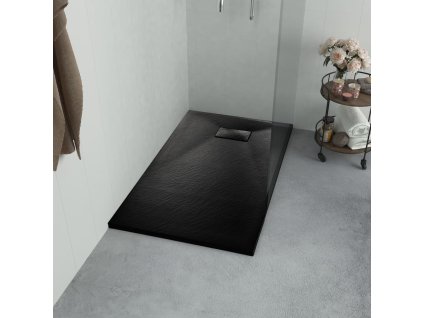 vidaXL Sprchová vanička, SMC, čierna 90x90 cm