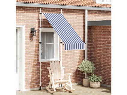 vidaXL Ručne zaťahovacia markíza 100 cm modro-biele pásiky