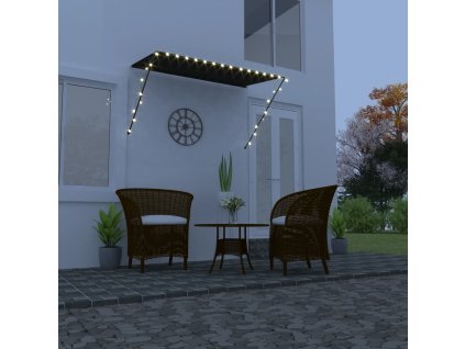 vidaXL Zaťahovacia markíza s LED 250x150 cm antracitová