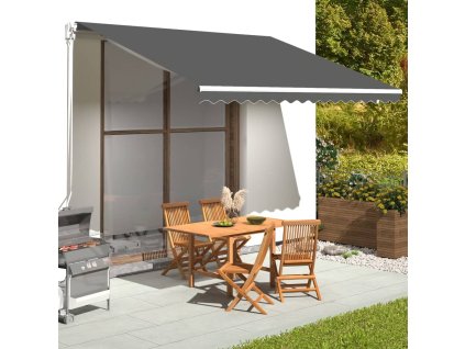 vidaXL Náhradná látka na markízu antracitová 4x3,5 m