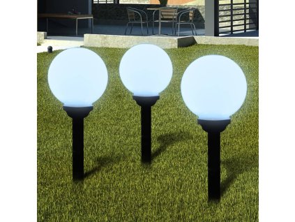 vidaXL Vonkajšie osvetlenie chodníka 3 ks, LED 20 cm, s hrotom