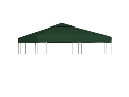 vidaXL Náhradná strieška na altánok 310 g/m², zelená 3x3 m