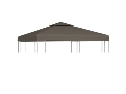 vidaXL Dvojitá strieška na altánok 310 g/m², 3x3 m, sivohnedá