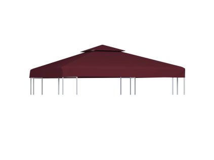vidaXL Dvojitá strieška na altánok 310 g/m², 3x3 m, bordová