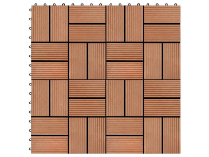 vidaXL Podlahové dlaždice z WPC 11 ks 30x30 cm 1 m2 farba teaku