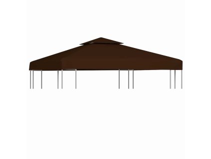 vidaXL Dvojitá strieška na altánok 310 g/m², 3x3 m, hnedá