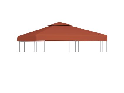 vidaXL Dvojitá strieška na altánok 310 g/m², 3x3 m, tehlová farba