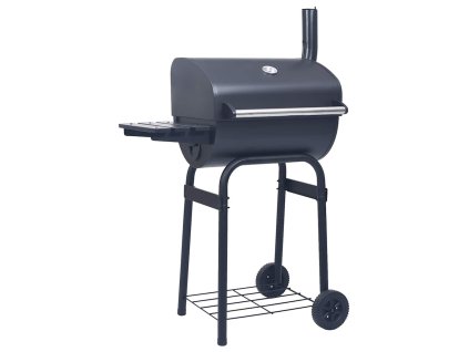 vidaXL Gril na drevené uhlie so spodnou poličkou čierny