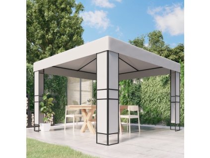 vidaXL Altánok s dvojitou strieškou 3x3 m, biely