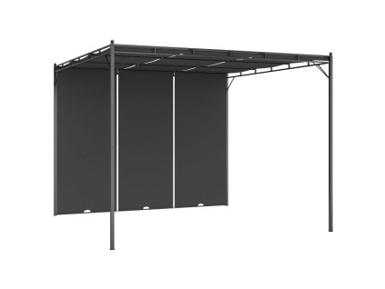 vidaXL Záhradný altánok s bočným závesom antracitový 3x3x2,25 m
