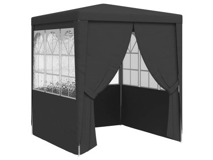 vidaXL Profesionálny párty stan+bočné steny 2x2 m, antracitový 90 g/m²