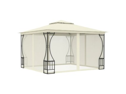 vidaXL Altánok so sieťkami 300x300x265 cm, krémový