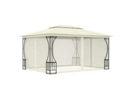 vidaXL Altánok so sieťkami 300x400x265 cm, krémový