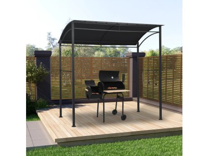 vidaXL Grilovací altánok 215x150x220 cm antracitový oceľový