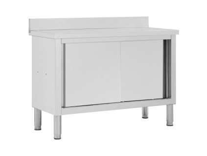 vidaXL Pracovný stôl s posuvnými dvierkami 120x50x(95-97), oceľ