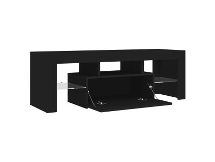 vidaXL TV skrinka s LED svetlami čierna 120x35x40 cm