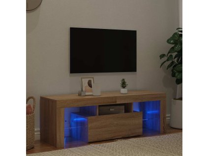 vidaXL TV skrinka s LED svetlami dub sonoma 120x35x40 cm