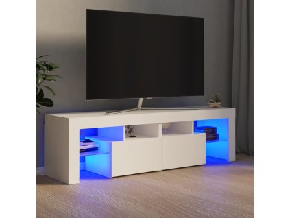 vidaXL TV skrinka s LED svetlami, biela 140x36,5x40 cm