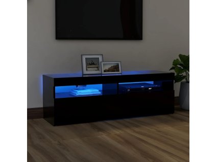 vidaXL TV skrinka s LED svetlami čierna 120x35x40 cm