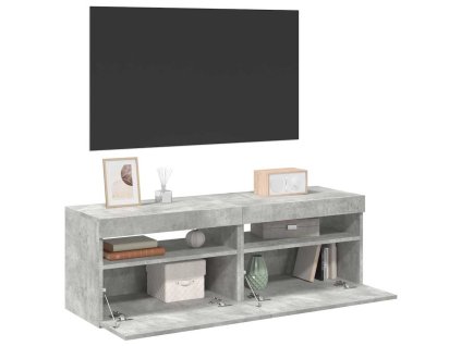 vidaXL TV skrinky s LED svetlami 2 ks betónové sivé 60x35x40 cm