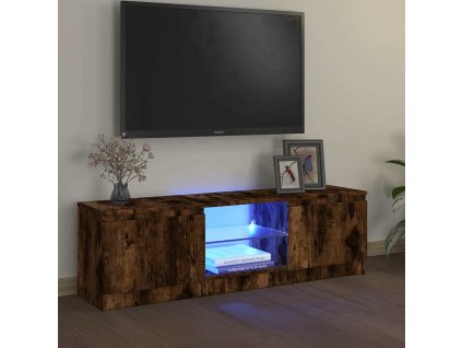 vidaXL TV skrinka s LED, tmavý dub 120x30x36 cm