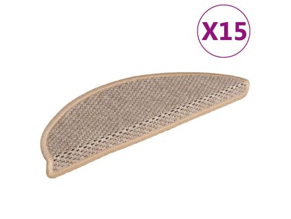 vidaXL Samolepiace nášľapy na schody vzhľad sisalu 15 ks 56x17x3 cm