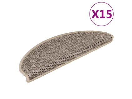vidaXL Samolepiace nášľapy na schody vzhľad sisalu 15 ks 65x21x4 cm