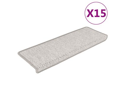 vidaXL Samolepiace nášľapy na schody, sisalový vzhľad 15 ks 65x21x4 cm