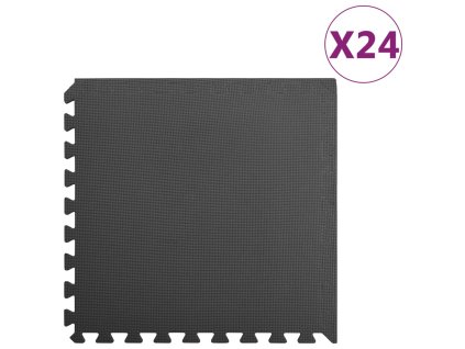 vidaXL Podložky puzzle 24 ks 8,64㎡ EVA pena čierne