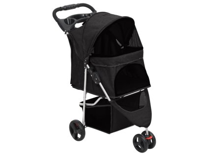 vidaXL Skladací kočík pre psa čierny 80x46x98 cm oxfordská tkanina