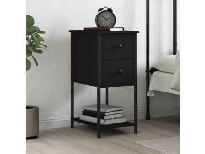 vidaXL Nočný stolík čierny 32x42x70 cm kompozitné drevo
