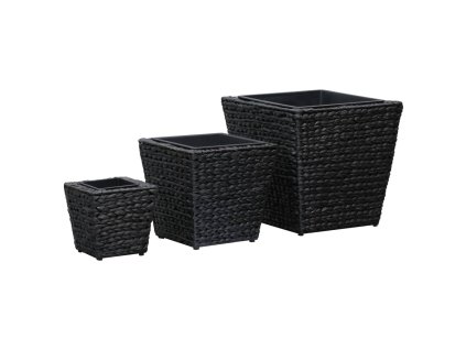 vidaXL Vyvýšené záhony 3 ks, vodný hyacint, čierne