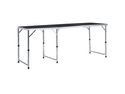 vidaXL Skladací kempingový stôl sivý 180x60 cm hliníkový