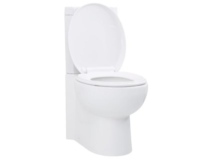 vidaXL Keramická toaleta/WC do kúpeľne, rohová, biela