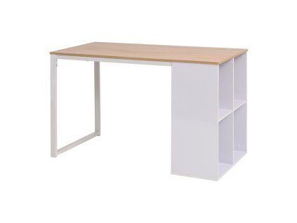 vidaXL Písací stôl 120x60x75 cm, dubová a biela farba