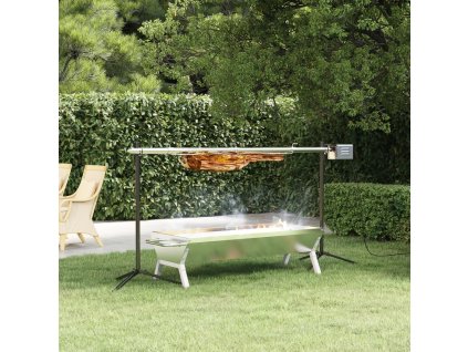 vidaXL Automatický gril s motorom nehrdzavejúca oceľ 150x46,5x82,5 cm