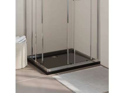 vidaXL Obdĺžniková sprchová vanička z ABS čierna 80x90 cm