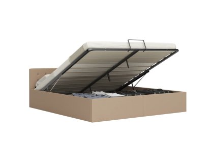 vidaXL Hydraulický posteľný rám+úložný priestor, umelá koža 180x200 cm